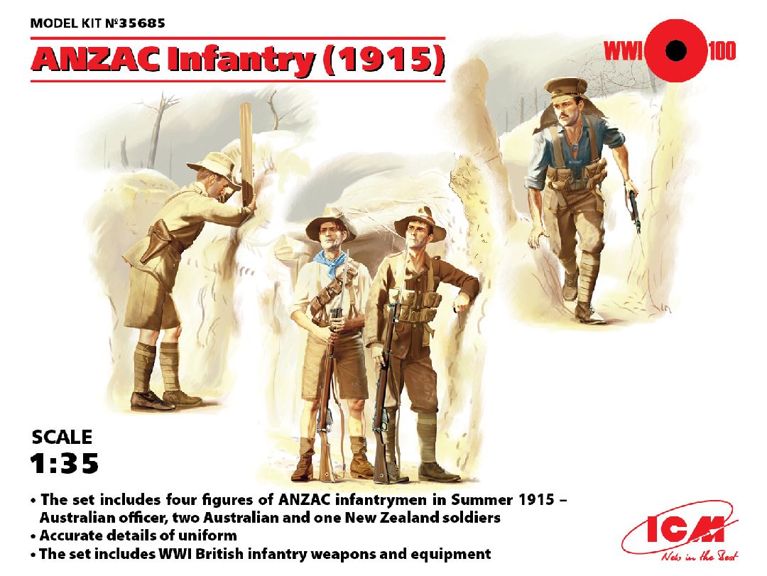 ICM 1/35 ANZAC Infantry (1915) (4 figures)