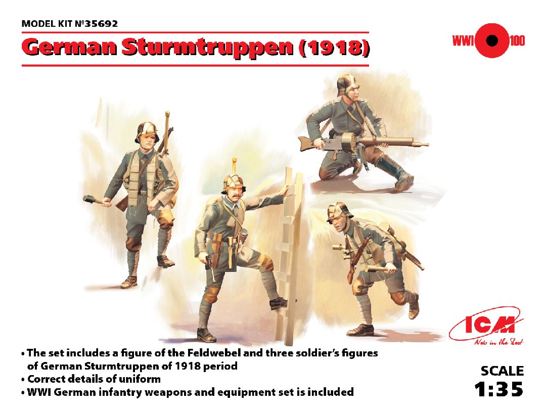 ICM 1/35 German Sturmtruppen (1918) (4 figures)
