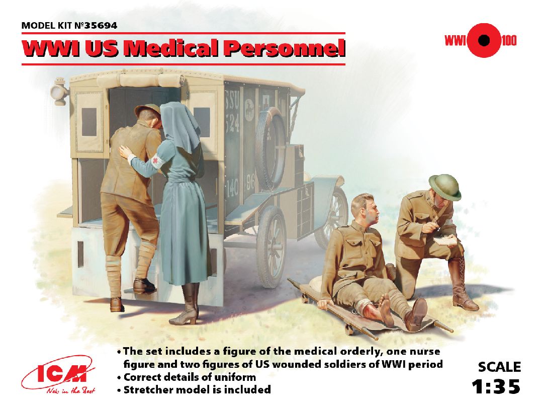 ICM 1/35 WWI US Medical Personnel (4 figures)