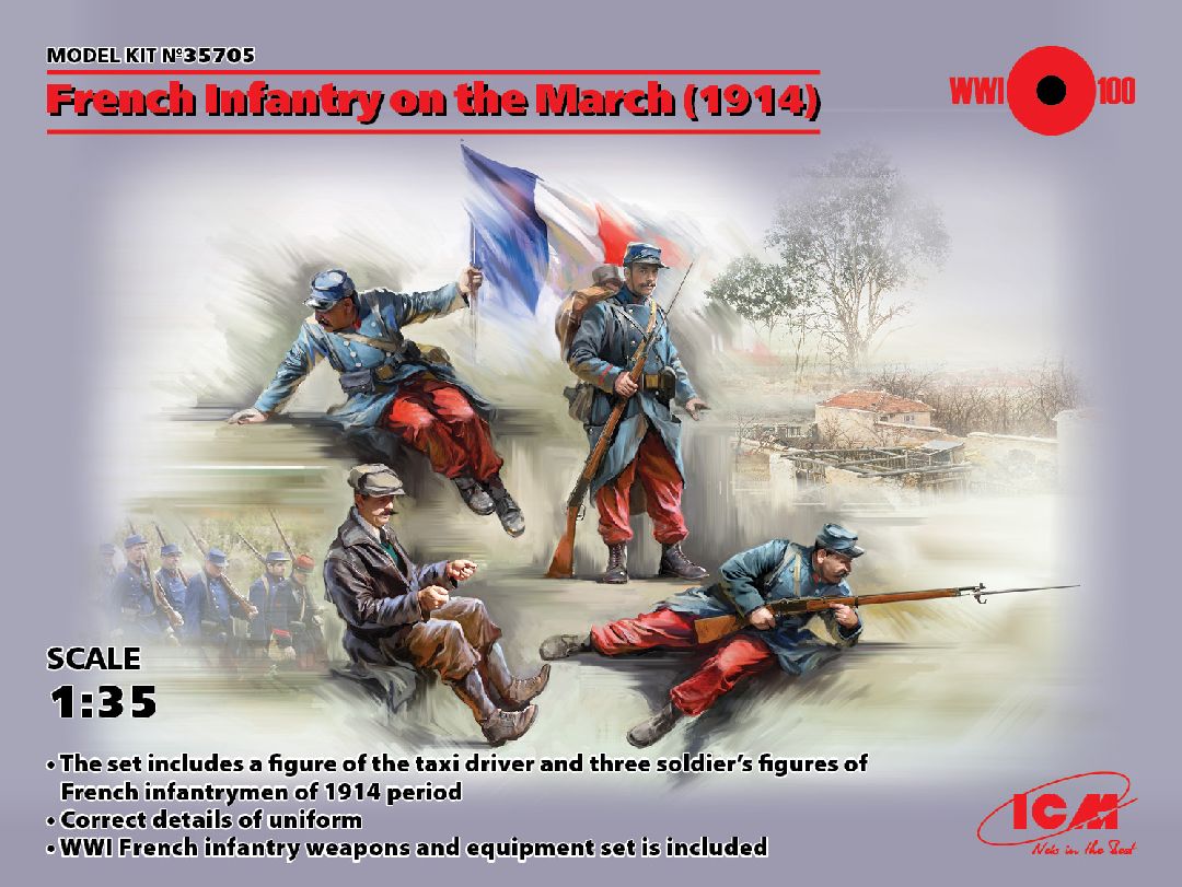 ICM 1/35 French Infantry on the march (1914) (4 figures)