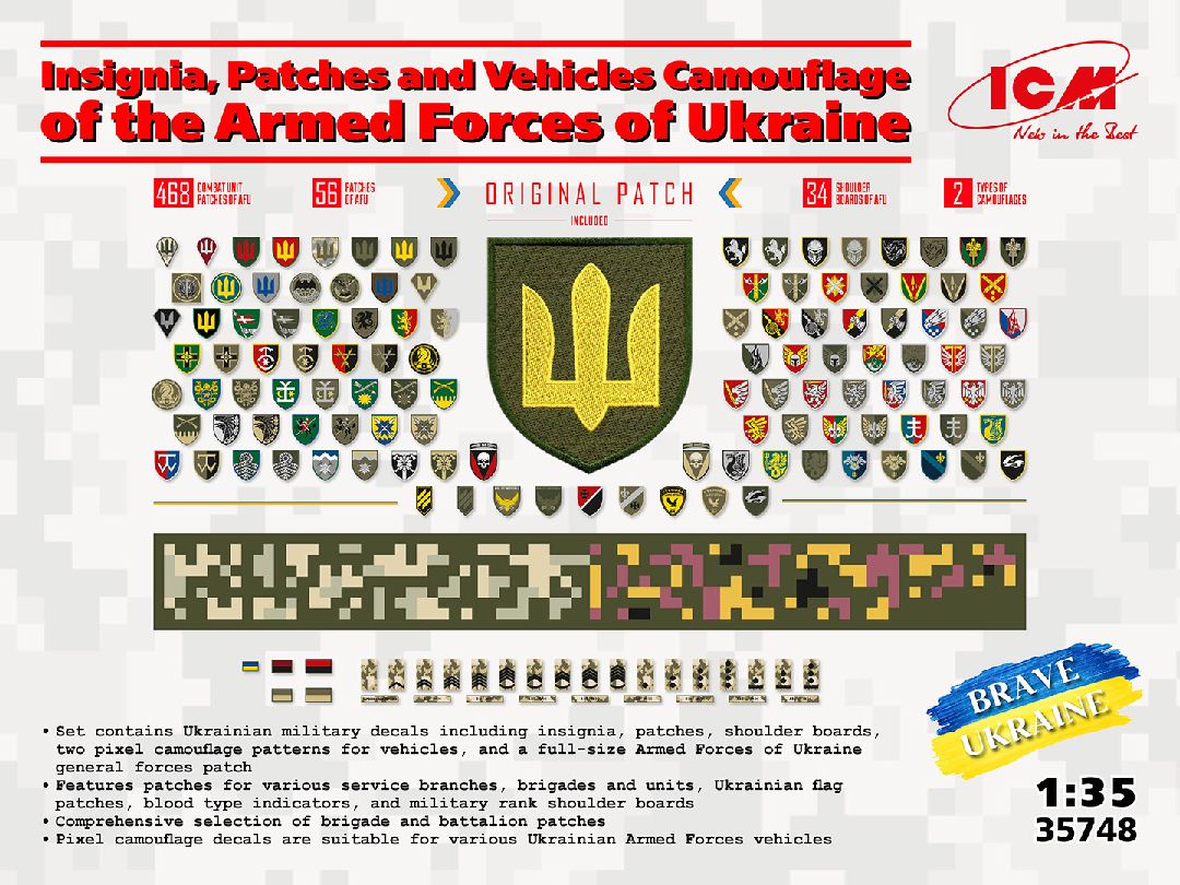 ICM 1/35 Insignia, Patches and Vehicle Camouflage of Ukrainian