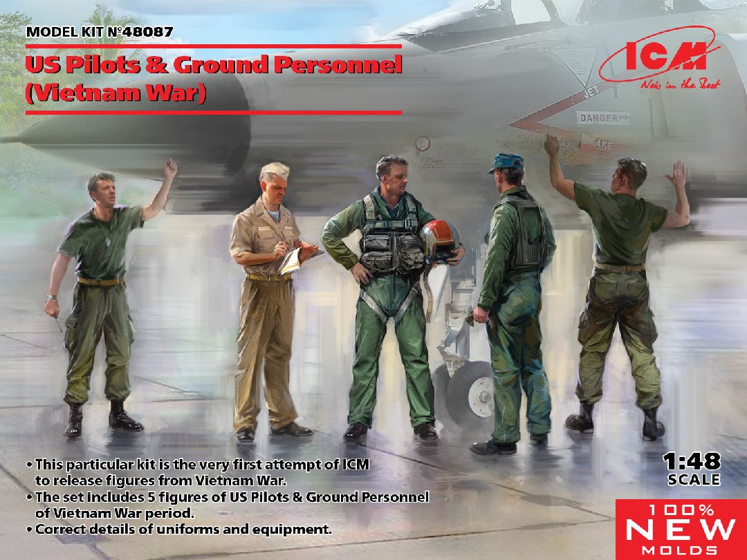 ICM 1/48 US Pilots & Ground Personnel (Vietnam War) (5 figures)