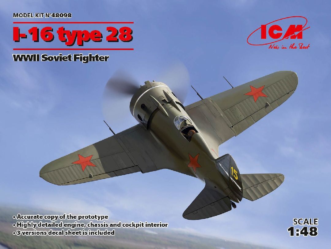 ICM 1/48 I-16 type 28, WWII Soviet Fighter