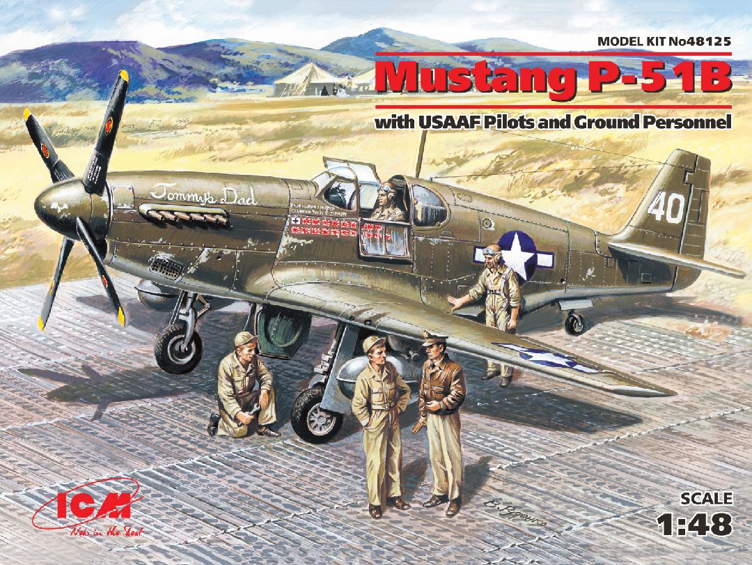 ICM 1/48 Mustang P-51B with USAAF Pilots and Ground Personnel
