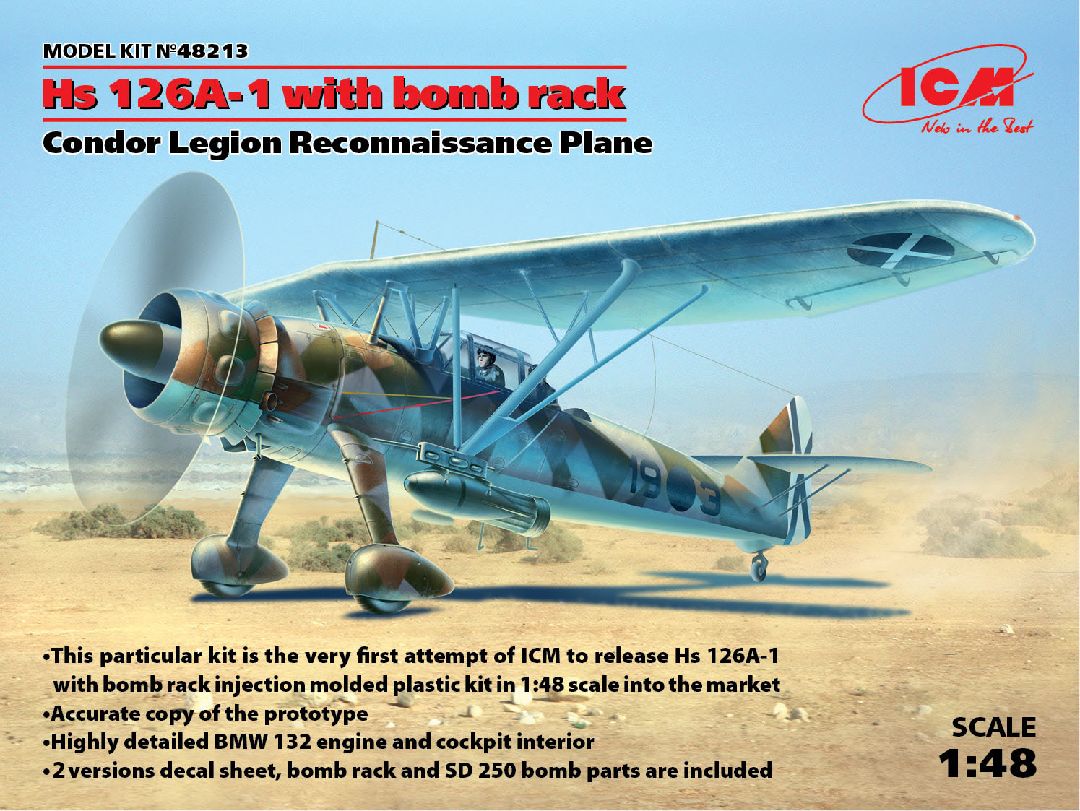 ICM 1/48 Hs 126A-1 with bomb rack, Reconnaissance Plane