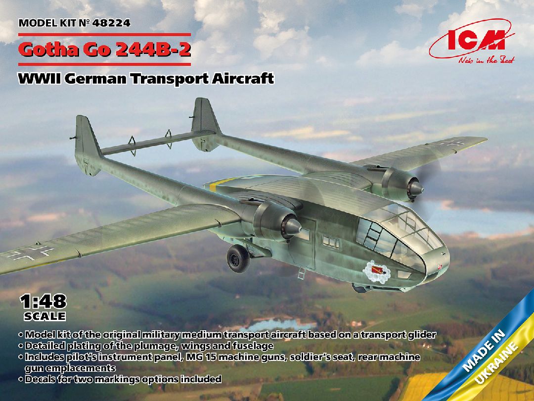 ICM 1/48 Gotha Go 244B-2, WWII German Transport Aircraft