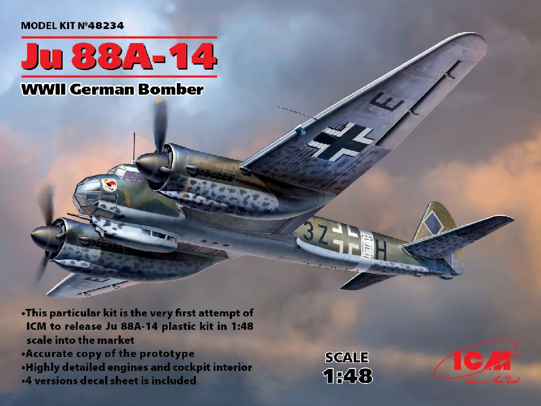 ICM 1/48 Ju 88A-14, WWII German Bomber