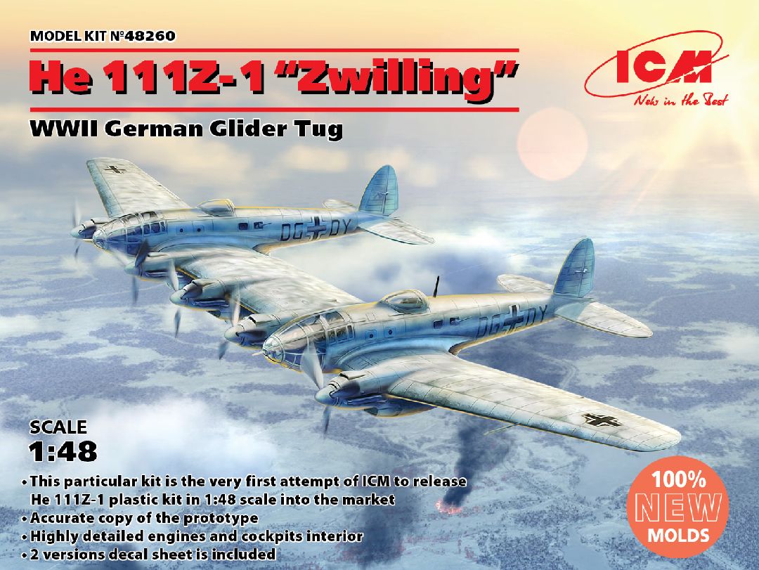 ICM 1/48 He 111Z-1 “Zwilling”, WWII German Glider Tug