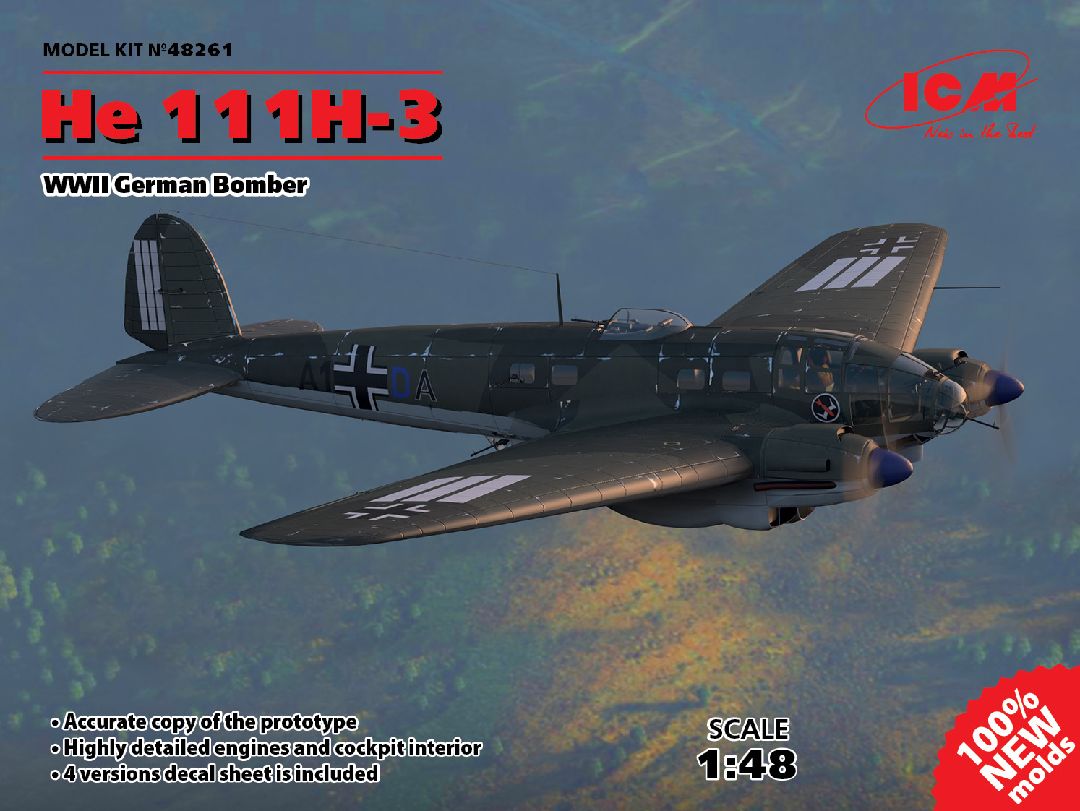 ICM 1/48 He 111H-3, WWII German Bomber