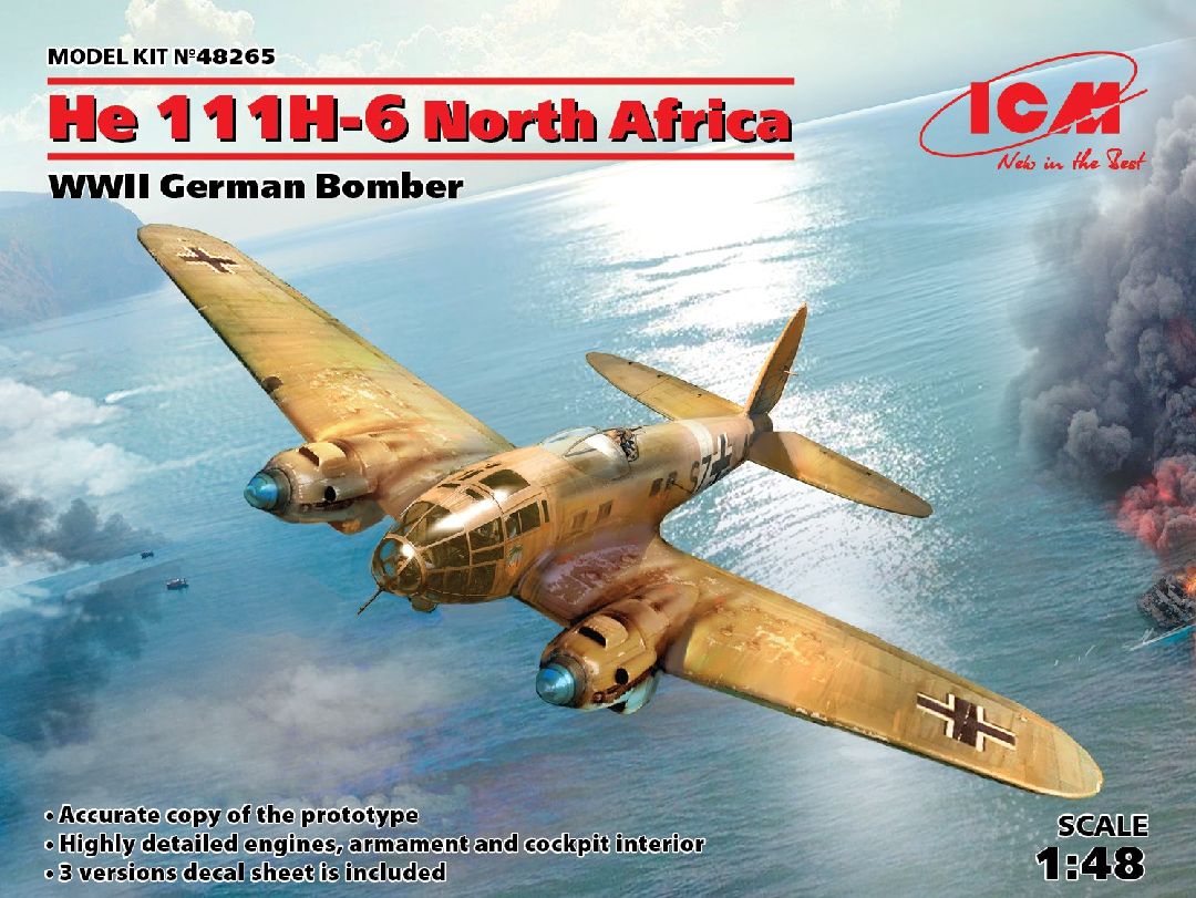 ICM 1/48 He 111H-6 North Africa, WWII German Bomber