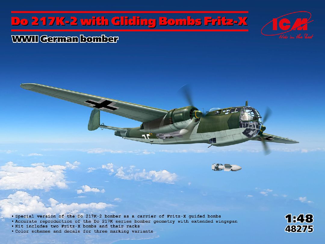 ICM 1/48 Do 217K-2 with Fritz-X, WWII German Bomber