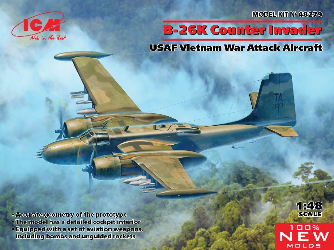 ICM 1/48 B-26K Counter Invader, USAF Vietnam War Aircraft
