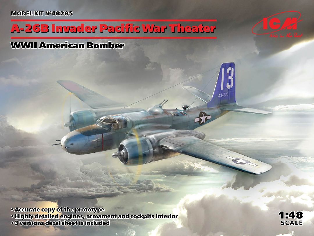 ICM 1/48 A-26В Invader Pacific War Theater, WWII Bomber