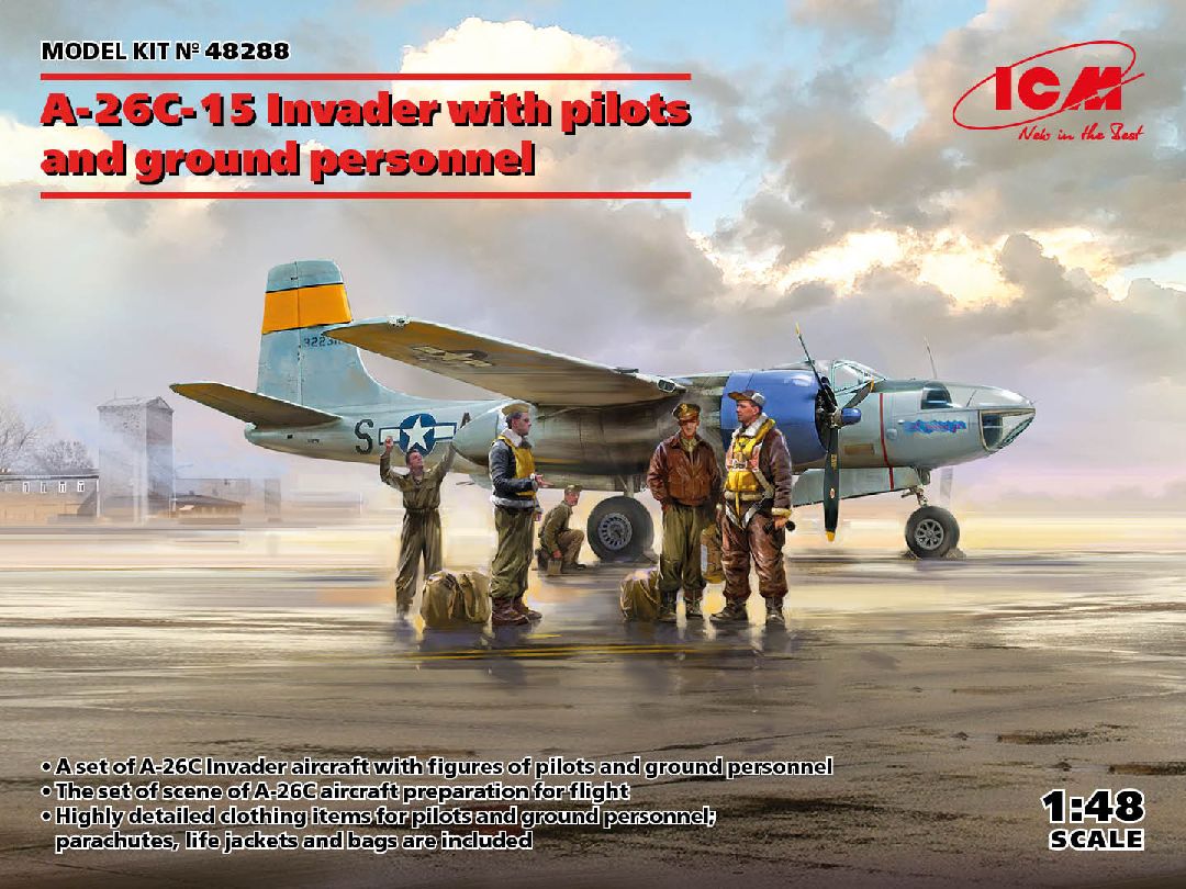 ICM 1/48 A-26C-15 Invader with pilots and ground personnel