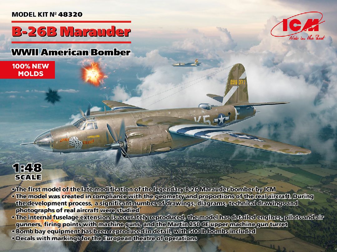 ICM 1/48 B-26B Marauder, WWII American Bomber
