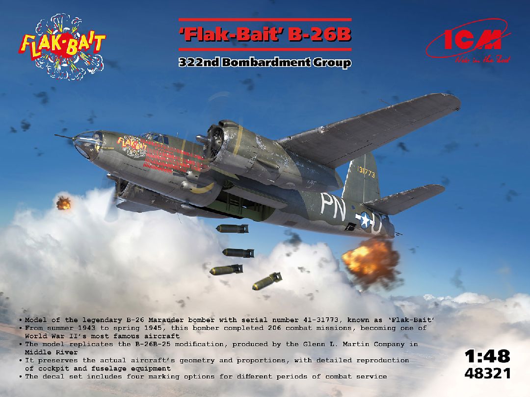 ICM 1/48 B-26B Marauder 'Flak Bait'. 322nd Bombardment Group