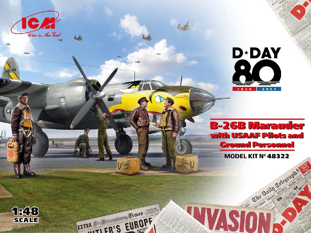 ICM 1/48 B-26B Marauder with USAAF Pilots and Ground Personnel