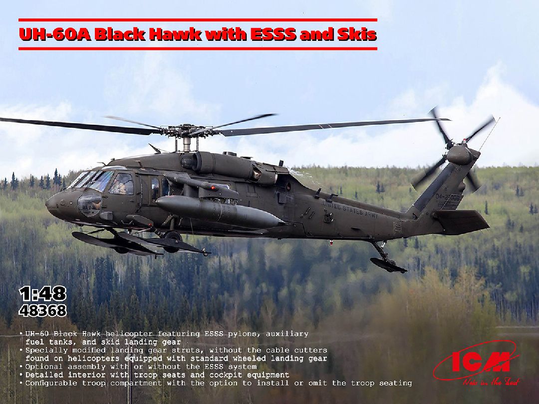ICM 1/48 UH-60A Black Hawk with ESSS and Skis