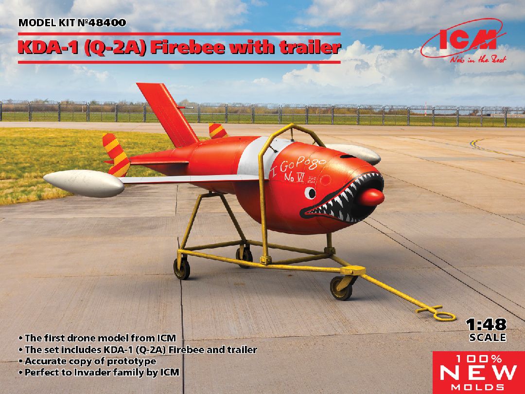 ICM 1/48 KDA-1 (Q-2A) Firebee with trailer (1 airplane/trailer)
