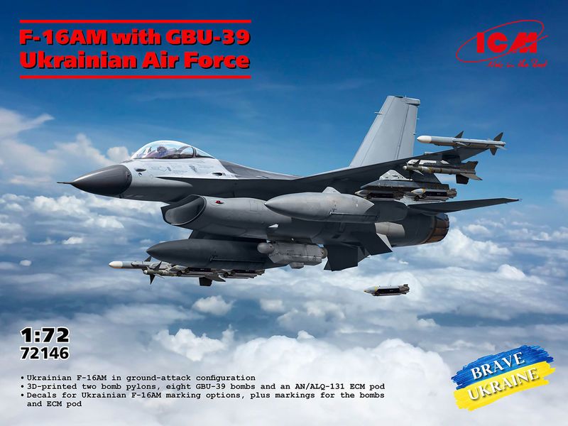 ICM 1/72 Ukrainian Air Force F-16AM with GBU-39 Bombs