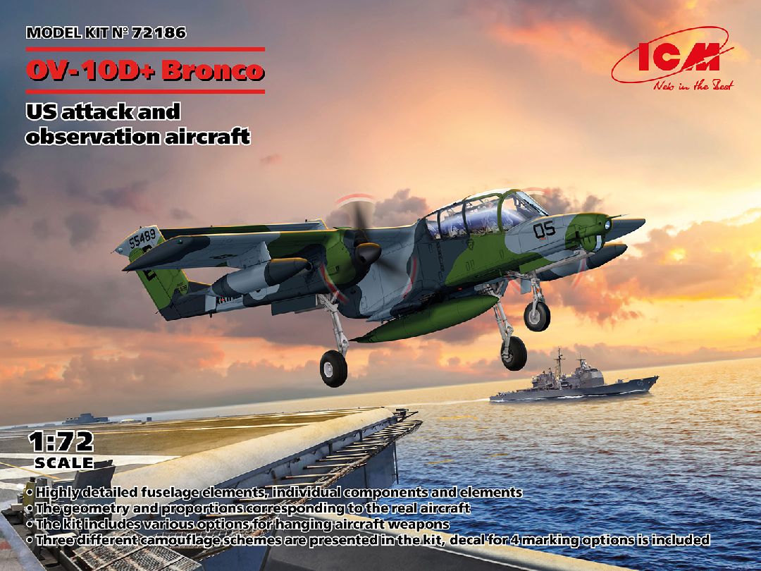 ICM 1/72 OV-10D+ Bronco, US attack and observation aircraft - Click Image to Close