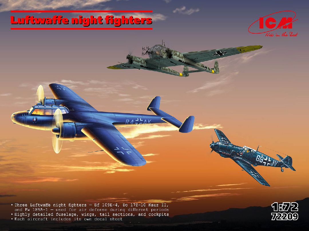 ICM 1/72 Luftwaffe Night Fighters (x3)