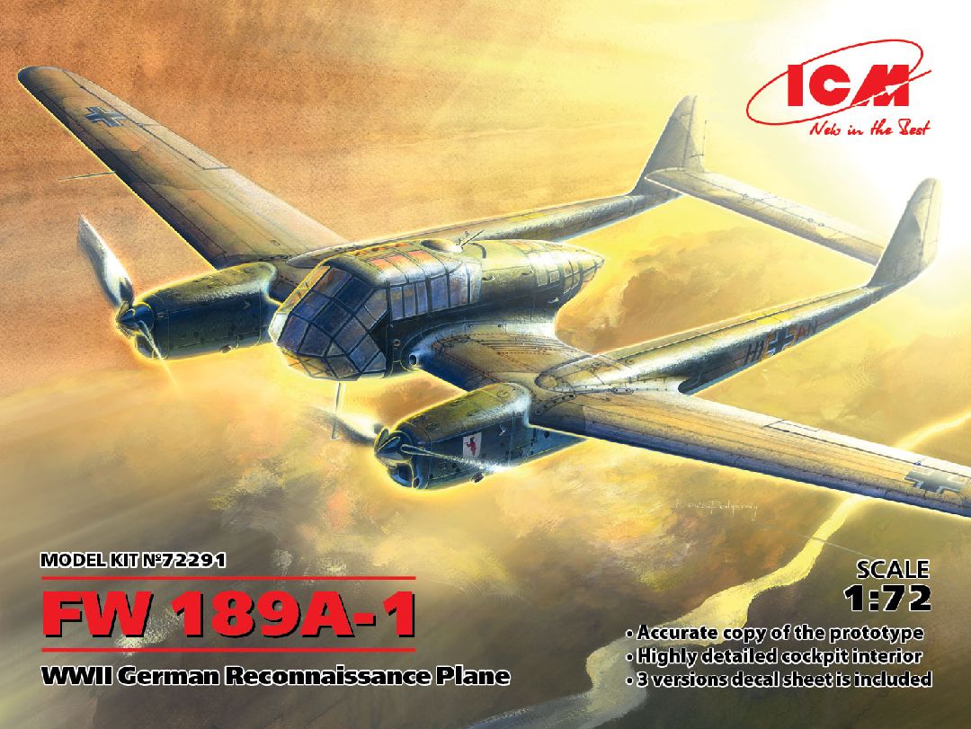 ICM 1/72 FW 189A-1, WWII German Reconnaissance Plane