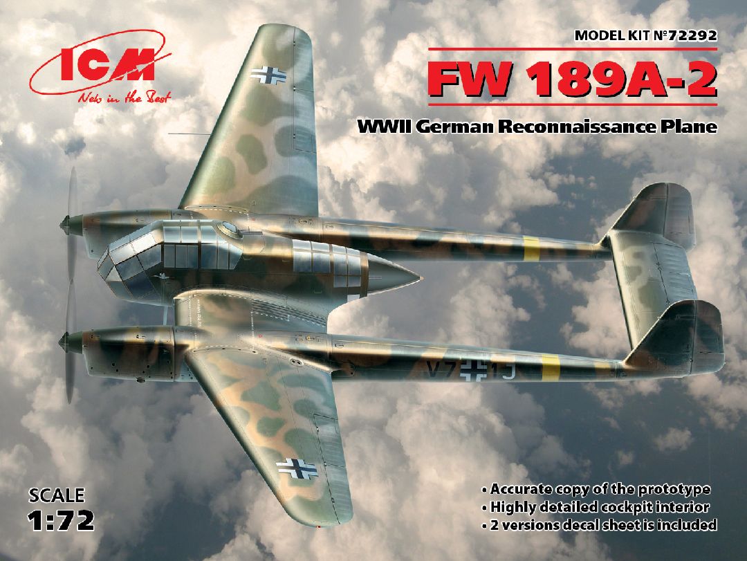 ICM 1/72 FW 189A-2, WWII German Reconnaissance Plane