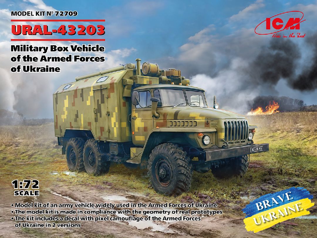 ICM 1/72 URAL-43203, Military Box Vehicle, Armed Forces Ukraine
