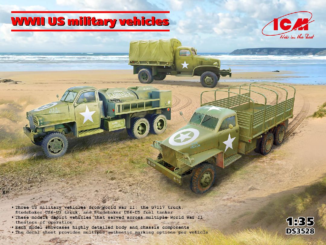 ICM 1/35 WWII US Military Vehicles (G7117, US6-U3, US6-U5)