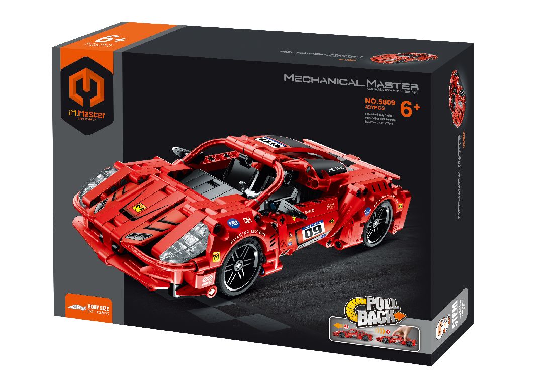 iM.Master Pull back - Super Car, Red - 437 pcs