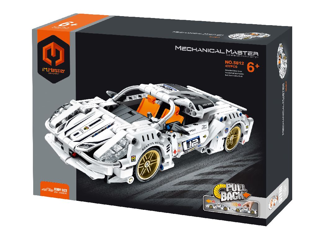 iM.Master Pull back - Super Car, White - 437 pcs