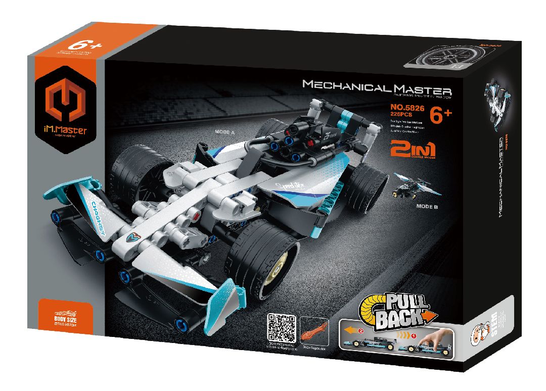 IM.Master 2 in 1 Pull Back Racing Car&High-wing Airplane 225pcs