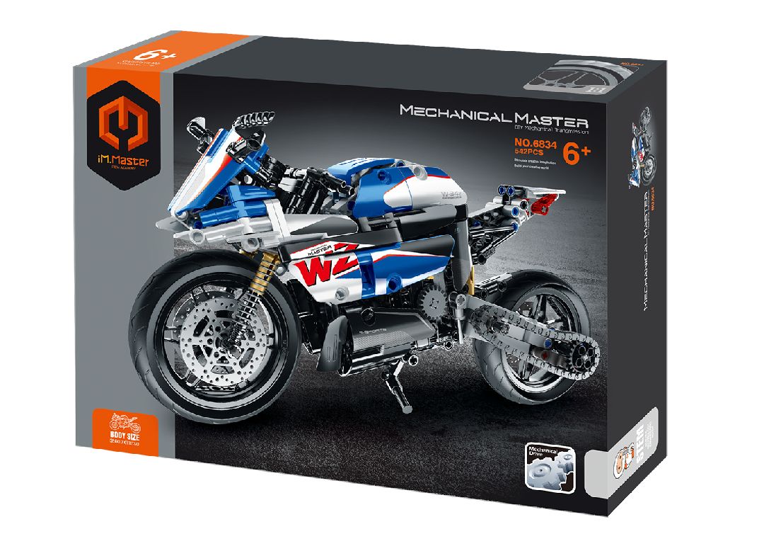 iM.Master Building Block Motorcycle - Blue/White - 542 pcs