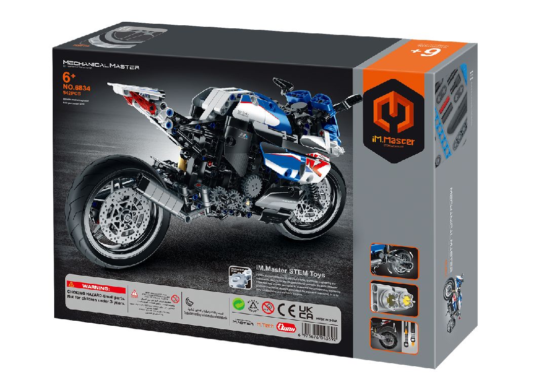 iM.Master Building Block Motorcycle - Blue/White - 542 pcs