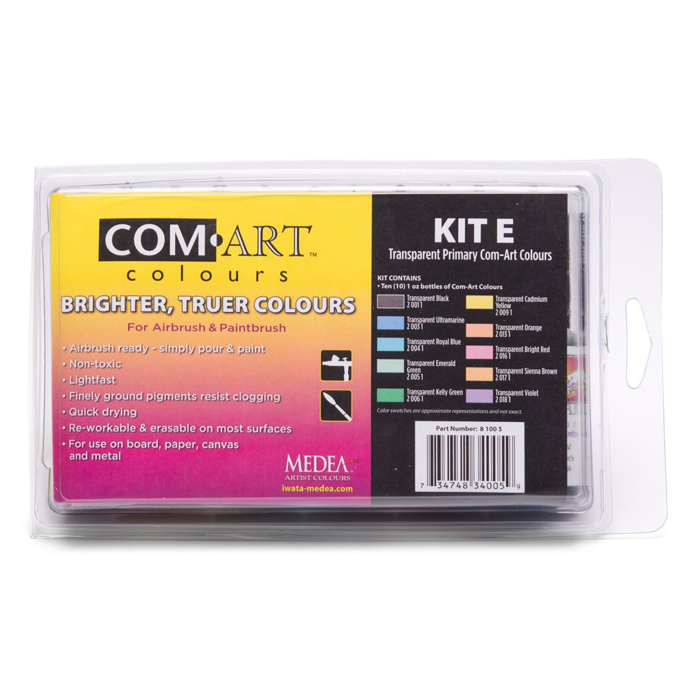 Iwata Com Art Colours Transparent Primary Kit E