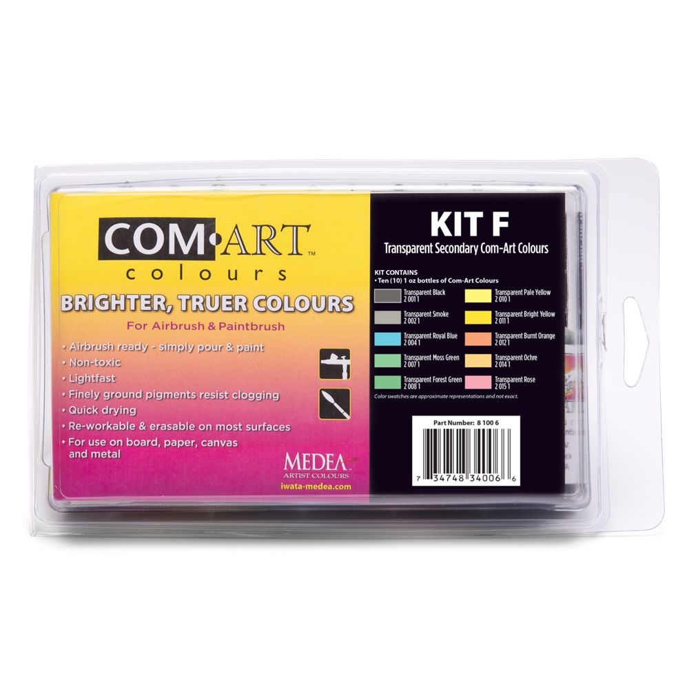 Iwata Com Art Colours Transparent Secondary Kit F