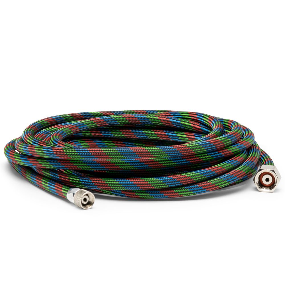 Iwata 20' Braided Nylon Covered Airbrush Hose with Iwata Fitting - Click Image to Close