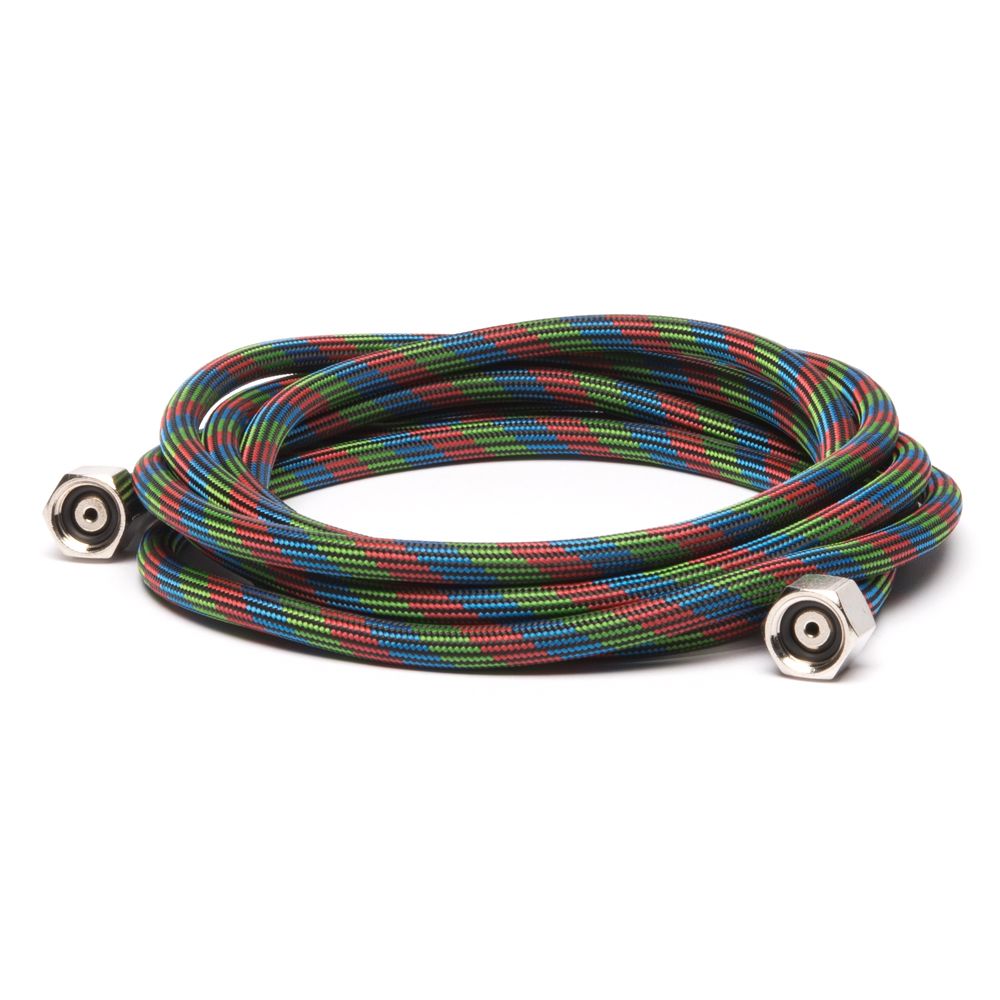 Iwata 10' Braided Nylon Air Hose with Two 1/4" Fittings - Click Image to Close