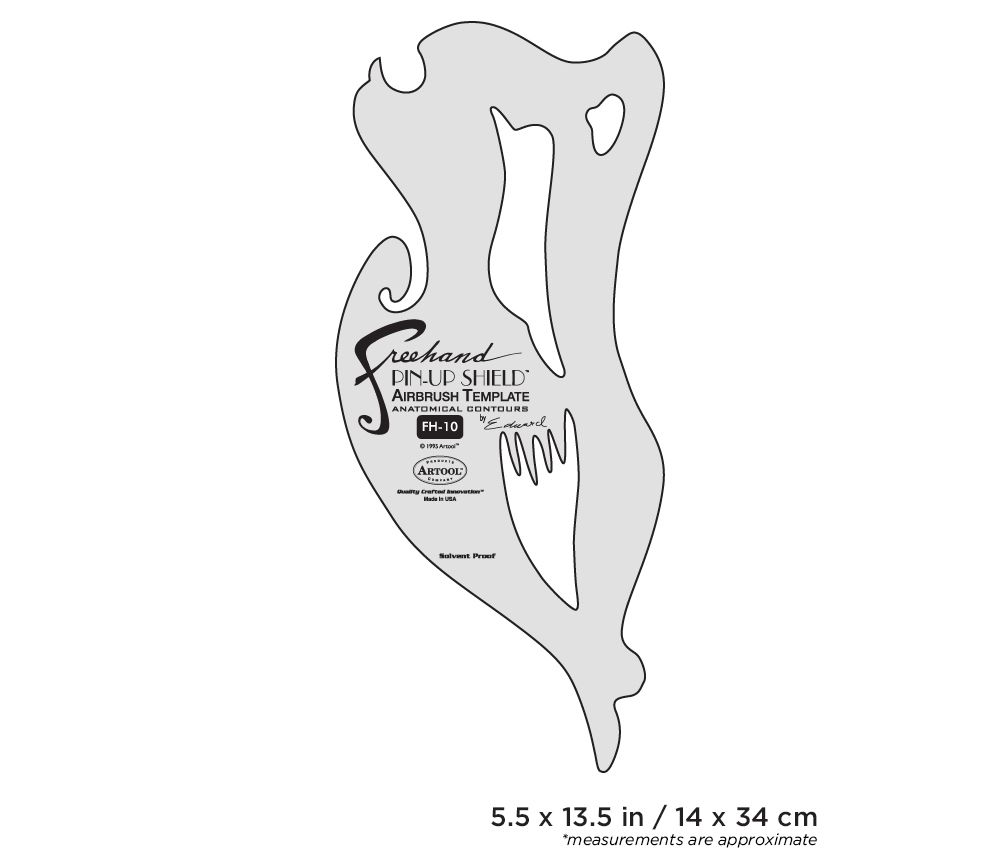 Iwata Artool #10 Pin Up Shield Freehand Airbrush Template by Edward Reed