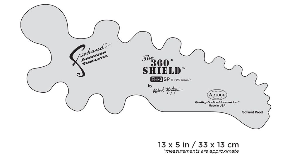 Iwata Artool #3 The 360 Shield Freehand Airbrush Template by Richard Montoya