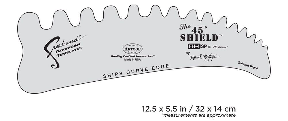 Iwata Artool #4 The 45 Shield Freehand Airbrush Template