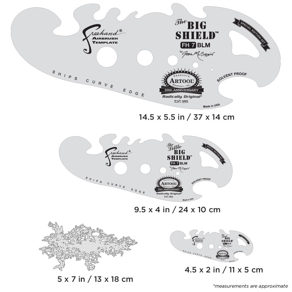 Iwata Artool The Big Shield SE Set Freehand Airbrush Template