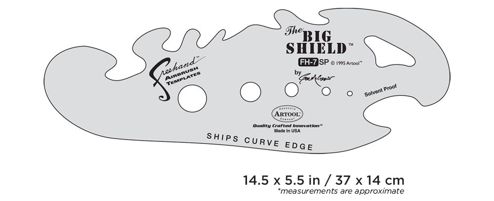 Iwata Artool #7 The Big Shield Freehand Airbrush Template by Gabe McCubbin