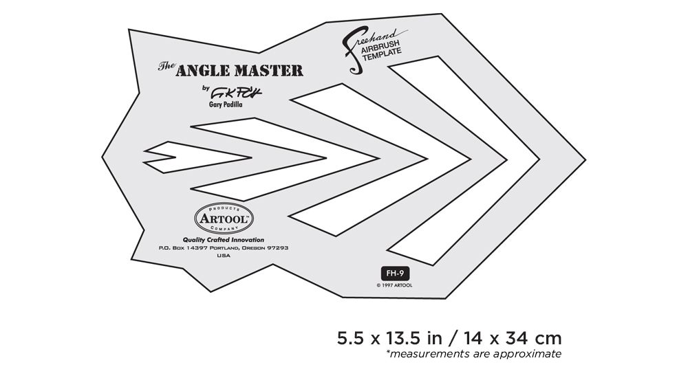 Iwata Artool #9 The Angle Master Freehand Airbrush Template by Gary Padilla