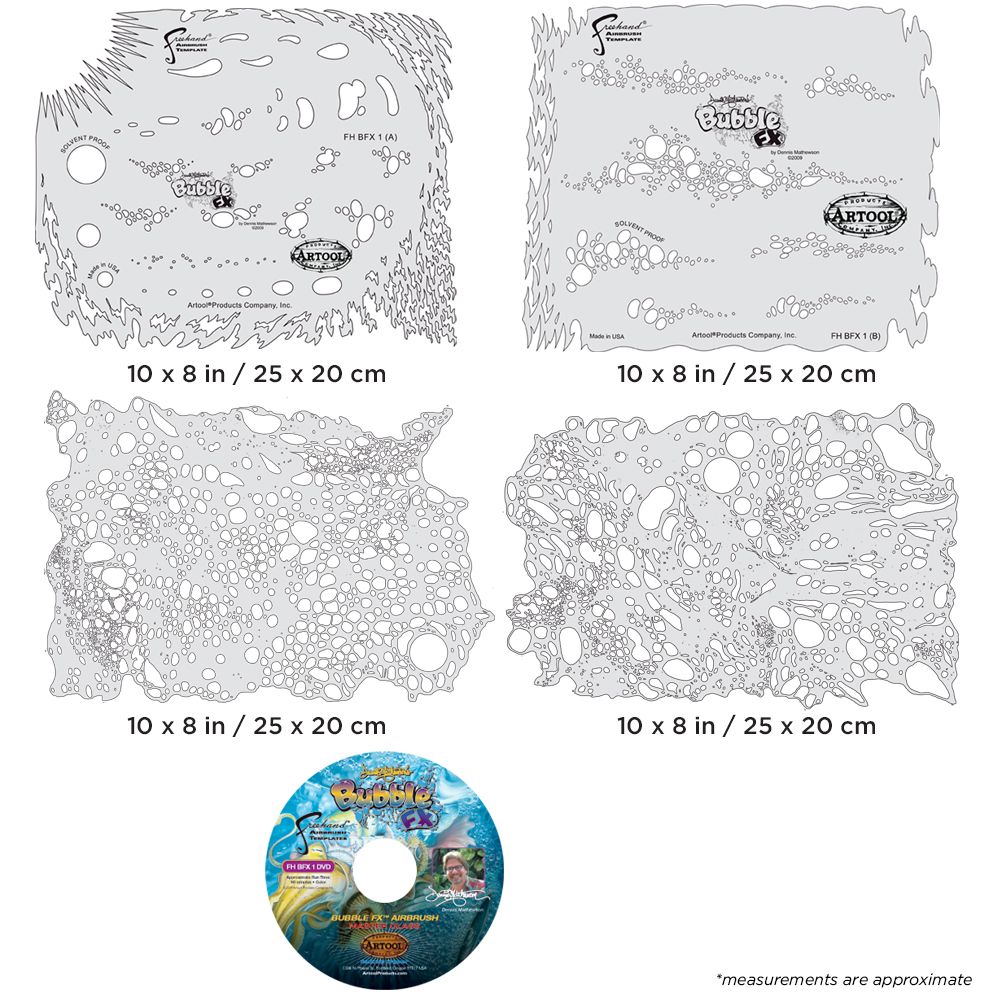 Iwata Artool Bubble FX Set Freehand Airbrush Template