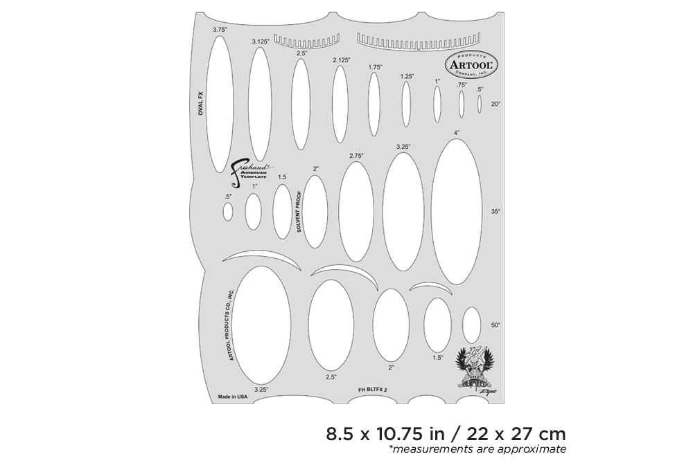 Iwata Artool Blasted FX Oval FX Freehand Airbrush Template by Ryan 