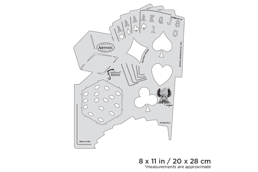 Iwata Artool Blasted FX Gamblin' FX Freehand Airbrush Template