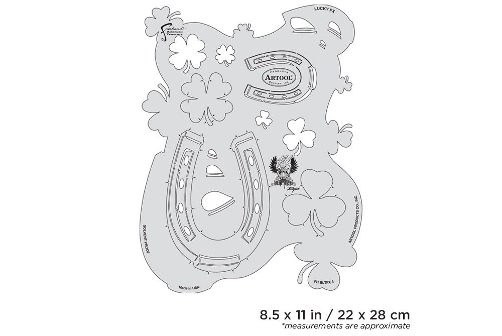 Iwata Artool Blasted FX Lucky FX Freehand Airbrush Template by Ryan 