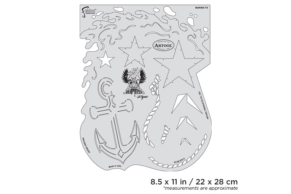 Iwata Artool Blasted FX Marine FXFreehand Airbrush Template